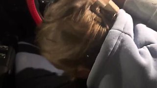 Ishu sucks his warm cock in snowy parking lot
