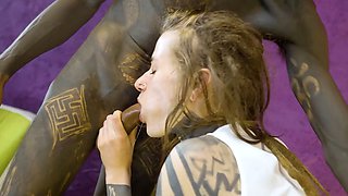 Tattooed Mouth Fucked, Pierced Cunt Stretched