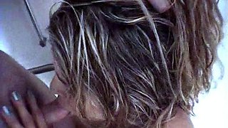 Real amateur Latina in hot POV blowjob and facial