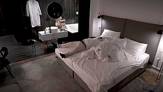 Horny Stepmom Shares Bed, in Hotel with Stepson After Party Dada Deville, Real Amateur MILF