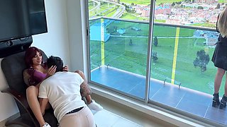 Cheating Boyfriend!! He Fucks His Stepsister While His Girlfriend Watches! Cuckold!