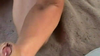 Skinny MILF lets herself be seduced by a strange man outdoor