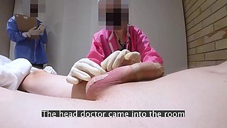 Nurses give a handjob in a private hospital pov