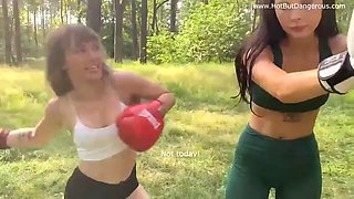 Yana Vs Anastacia  Outdoor Kickboxing: Blonde, Brunette  Fetish Porn