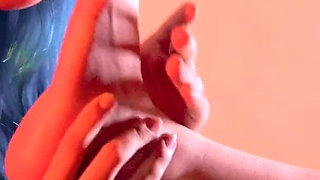 Two Girls Rubbing and Licking Their Feet Intensely