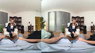 Blonde babe Nikki Benz gives blowjob in POV style
