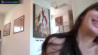 Asian Katsuni shows off her huge tits before she gets her rough sex fix