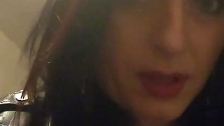 Desperate to Pee - Shiny Leather Boots, Ripped Pantyhose and Intense Pee Fetish Play