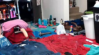 Amateur redhead poses and masturbates with toys