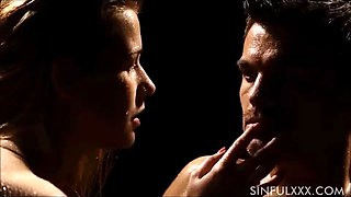 Wet erotic couple loves sex