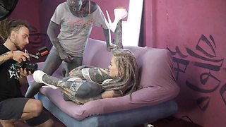 Behind the episodes with strongly tattooed skinny lady anuskatzz