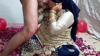 Indian Couple's First Wedding Night - Romantic Desi Homemade Sex