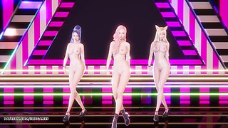 [mmd] Viviz - Bopbop Ahri Kaisa Seraphine Sexy Naked Dance 4K 60fps