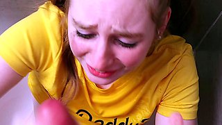Amateur cute redhead blowjob