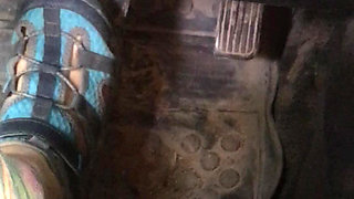 I Press the Gas and Brake Pedals in Car