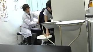 Doctor spy cam figering Japanese Teen School Girl Ass