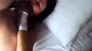 Russian Amateur Homemade Cumshot in Stockings