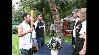 Outdoor Group Sex with Slave Sluts Sucking Big Cocks and Licking Hot Pussies