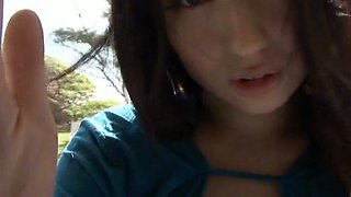Asian pool sweetie Nonami Takizawa shows off her juicy tits on webcam