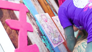 Alt Girl Anal Fucked During Tattoo Session - Sloppy BJ & Squirt