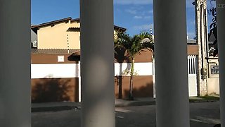 Hairy Brazilian Wife Walking Naked Outdoors - Homemade Amateur Video