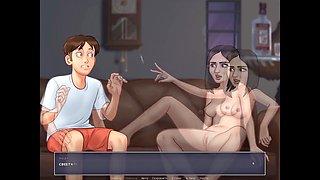 Sultry redhead with a little rack gives an enticing peep show