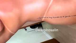 Milf brunette masturbating with toy ass