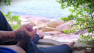 Handjob Surprise Ejaculation on the Beach