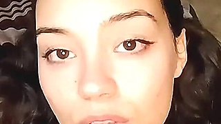 Sexy Latina Girl on Her Knees Asking You to Fill Her Mouth with Milk