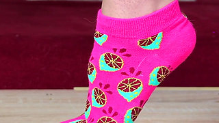 Boots and Cute Pink Socks CBT Cock Trampling on Cockbox, Amateur Femdom Jozi Trample