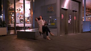 -BralessForever.com- Hotwife Veerle - Flashing in the