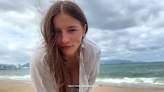 Hot Teen Elina Lizz Cheats on BF with Stranger at Resort - Hardcore Creampie Fuck