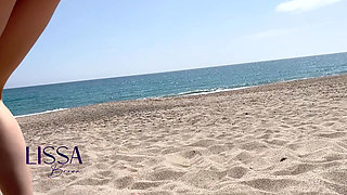Fans Peeping Me Giving a Blowjob on a Public Nudist Beach