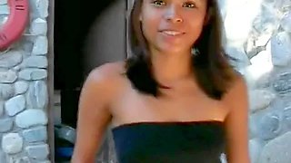 Perfect tiny Asian girl is having her first video action
