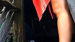 Sweaty latina mummy gardener can't resist porking the