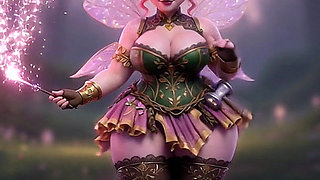 Thicc Pink Fairy Twerking Massive Ass with Magic Wand