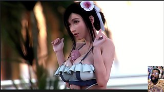 Big Breast Tifa Titty Fuck on the Beach, Bald Pussy Vivian Fuck, Panam and Judy Mouthjob