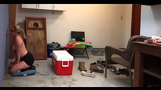Hot Blonde MILF ScarlettRavenXO Takes Off Condom at Gloryhole for Stranger