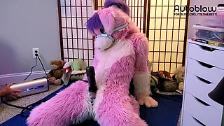 Pink Furry Vicky Tart goes WILD on VacuGlide