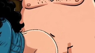 Cuckold's Sexual Fantasies. Cartoon. Parody