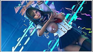 Luxurious schoolgirl fantasy in teasing dance