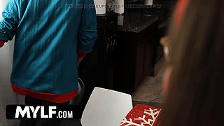 Naughty Stepsister Juniper Ren and Stepmom Give Their Pussies to Stepbro for Christmas