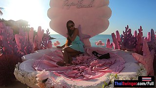 Gigantic caboose Thai GIRLFRIEND buttfuck after social media
