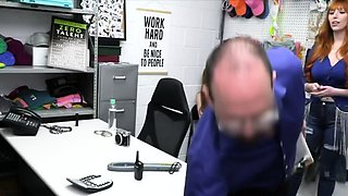 Fucking ginger milf and teen at the office
