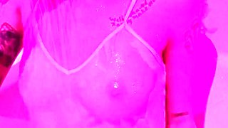 Cute curly brunette solo webcam masturbation