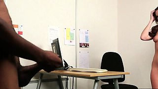 Cougar voyeur teasing BBC cooworker
