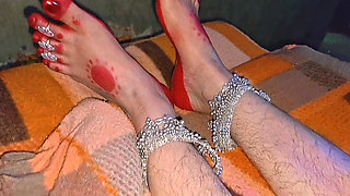 Newly Married Wife Night Romantic Boobs Pressing in the Bedroom