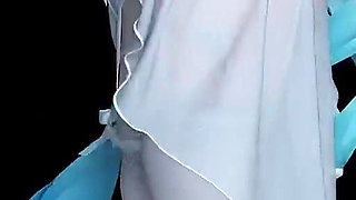 [mmd] Akina Phone Number Wedding Dress Erotic White Silk Striptease Double Ponytail