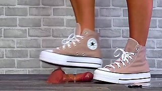 Ambers CBT - Smushing His Cock and Balls Under My Pink