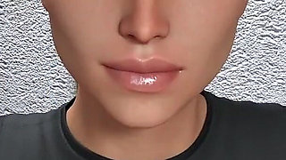 Wvm - Young Brunette Strips and Gives Hard Cock a Hungry Blowjob